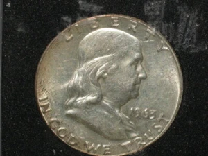 Moneda de coleccionistas de EE. UU. 50C Franklin 1963 90 % de plata - Imagen 1 de 2