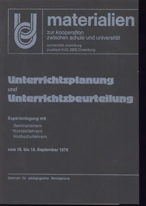 Uni Oldenburg Elab Materialien Unterrichtsplanung - Expertentagung 1976 - Bild 1 von 1