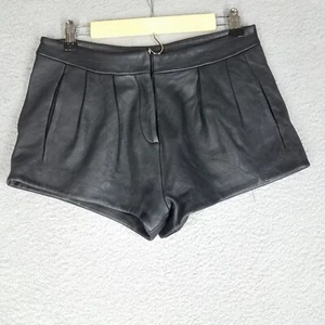 IRO Lammleder Mini Shorts Damen 1 Daphne schwarz plissiert Biker schwer Freizeit - Bild 1 von 12