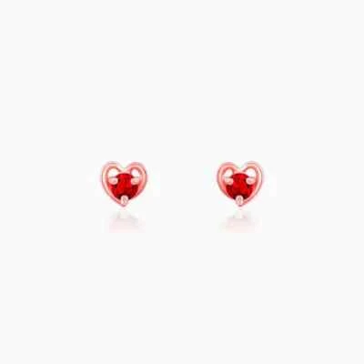 Lab Created Ruby Earrings – Gold Plated 925 Sterling Silver Women’s Earrings - Image 1 of 4