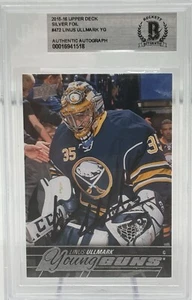 Linus Ullmark signed 2015-16 UD Young Guns RC #472 BAS Autogramm Grade 10 - Bild 1 von 2