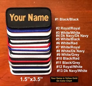 IRON-ON Custom Embroidered Name Patch, Name Tag,Name Badge Rectangular 1.5"x3.5" - Picture 1 of 7