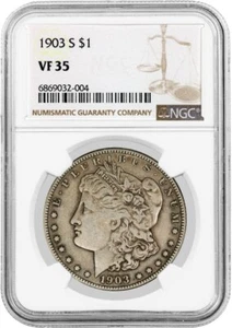 1903 S $1 Morgan Silver Dollar NGC VF35 Very Fine Circulated Key Date Coin - Picture 1 of 4