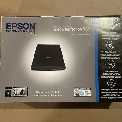 Epson Perfection V39 Color Photo & Document Scanner Black NEW Open Box - Image 1 of 4