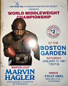 MARVIN HAGLER Voll Obel offizielles Boxprogramm vor Ort. Vintage 1981. - Bild 1 von 7