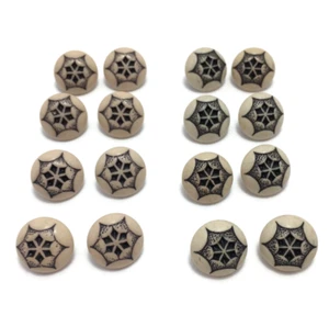 Shank buttons 2 sets of 8 hexagon six-point star like shape tan color - Picture 1 of 10