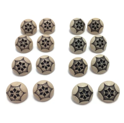Shank buttons 2 sets of 8 hexagon six-point star like shape tan color - Image 1 of 4
