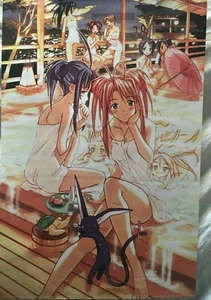 Love Hina HUGE Spa hot Springs 37" rare OFFICIAL anime Poster VINTAGE - Picture 1 of 4