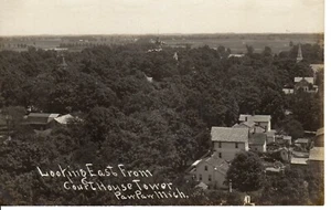 Antique RPPC Looking East from COURTHOUSE TOWER PAW PAW Michigan PC Real Photo - Picture 1 of 2