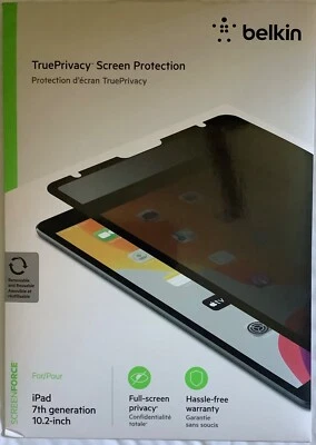 Belkin ScreenForce True Privacy Screen Protector iPad 7th Gen 10.2 inch Sealed - Image 1 of 2