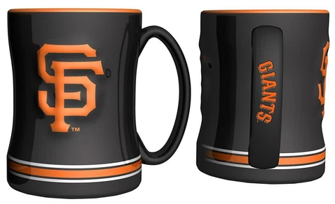 San Francisco Giants Black 15oz Sculpted Relief Coffee Mug [NEW] MLB Tea Cup Hot Cover