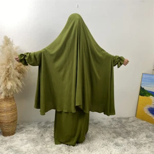 Maxi Vestido Islámico Mujeres Musulmanas Sobre la Cabeza Khimar Burka Niqab Abaya Batas Largas Nuevo - Imagen 1 de 35
