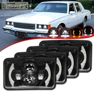 4pcs 4x6" LED Headlights HI-LO DRL Warning Lamp fit Chevrolet Caprice 1977-1986 - Foto 1 di 10