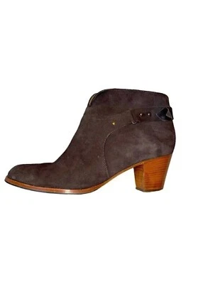 Anyi Lu/ Vanessa Suede Booties/ Leather Brown Ankle Boots/ Size 37 - Image 1 of 4