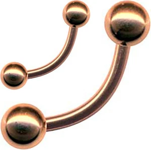 PIERCINGO® 2x SET ROSEGOLD BANANE UNIVERSAL INTIM BAUCHNABELPIERCING ROSE GOLD - Bild 1 von 4