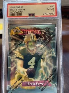 1995 Topps Finest Brett Favre #56 With Coating Psa 8 - Picture 1 of 2