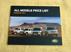 Land Rover all models price list Feb 2004, Defender, Freelander, Discovery