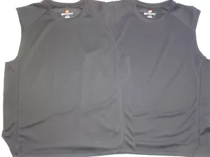 2 Herren Schwarz Hanes Sport Shirts XL Ärmellos Muskel Tee Aktiv Sportbekleidung - Bild 1 von 5