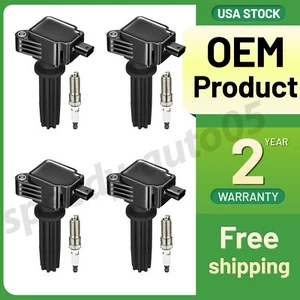 4pcs Ignition Coil and Iridium Spark Plug Kit For Lincoln MKZ MKT MKC 2.0L 2.3L - Picture 1 of 8
