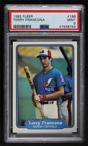 1982 Fleer Terry Francona #188 PSA 9 MINT Rookie RC