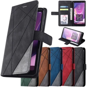 Leather Flip Card Wallet Stand Phone Cover Case For Samsung J8 J6 J3 J7 A14 A55 - Picture 1 of 17