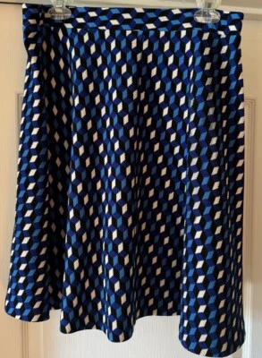 Eci спереди эластичный пояс синий черный белый геометрический дизайн юбка женщин L 5607 - Изображение 1 из 2