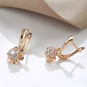 585 Gold Ohrringe Damen Echtgold gefüllt Huggie Creolen Schmuck Geschenkbox NEU - Bild 1 von 6