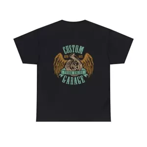 Maßgeschneidertes Garage Turbo Motor - Unisex schweres Baumwoll-T-Shirt - mehrere Farben - Bild 1 von 13