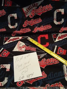 Fabric Destash 1/2Yd X 44" Lt484 Cleveland Indians Cotton Woven 1/2 Yard - Picture 1 of 10