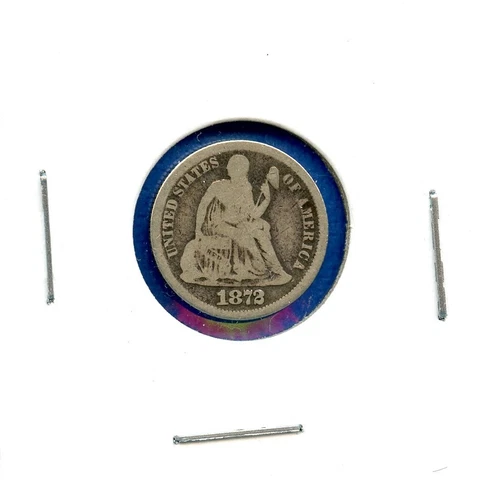 1872 P Seated Liberty Dime 10c US Mint Silver Coin 1872-P Cover