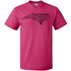 Inktastic North Carolina Word Salad T-Shirt State Home Kittyhawk Charlotte Motto - Picture 1 of 5