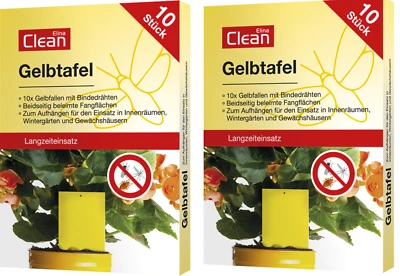 20x Gelbtafeln Gelbsticker Insektenfalle Fruchtfliege Blattlaus Trauermücken - Bild 1 von 3