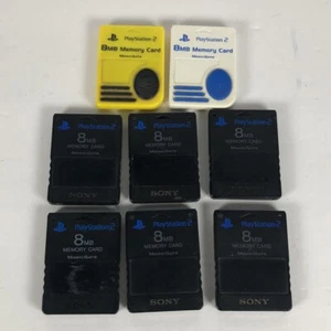 Lotto di 8 schede di memoria OEM PS2 8MB Sony Playstation 2 - SCPH-10020 MagicGate - Foto 1 di 14