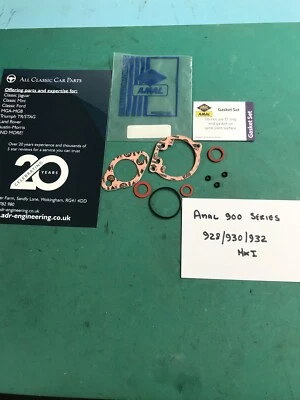 Genuine AMAL 900 Series 928 930 932 Mark 1 Concentric Carb. New GASKET SET kit. - Image 1 of 2