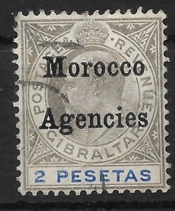 MOROCCO AGENCIES SG23 1905 2p BLACK AND BLUE USED - Picture 1 of 1