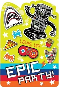 Epic Party Video Game Gamer Kids Birthday Party Invitations w/Envelopes - Picture 1 of 1