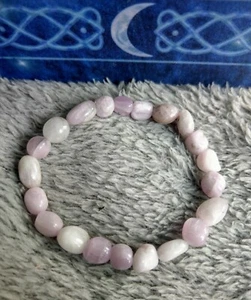 kunzite bracelet crystal healing mini tumble stone bracelet spiritusl support - Picture 1 of 2
