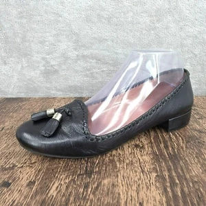 Jack Rogers Grace Tasseled Loafers 7.5 M Black Leather Classic Preppy Minimalist - Picture 1 of 14