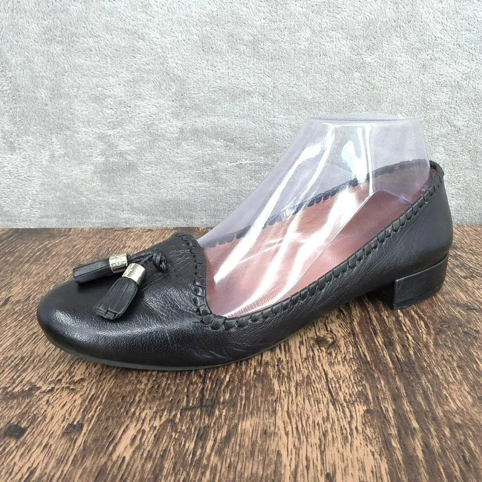 Мокасины с кисточками Jack Rogers Grace 7,5 М черная кожа классические опрятные минималистские - Изображение 1 из 4