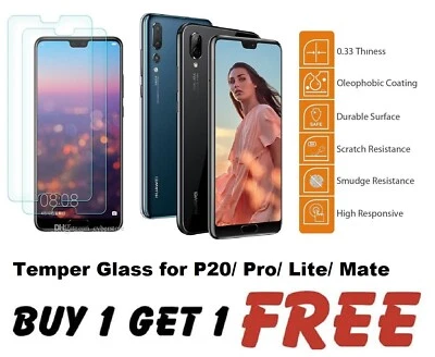 UK Temper Glass Screen Protector for Huawei P8 Lite / P9 Lite / P10 (2018) all - Image 1 of 3
