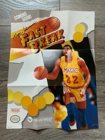 TRA-WD-US Magic Johnson Fast Break Poster Nintendo NES Instruction Manual Only