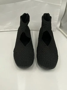 Zapato cómodo Bernie Mev cuña gamuza negra cremallera trasera - Imagen 1 de 14