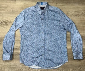 Camisa Robert Graham Para Hombre XL Azul Cachemira Abotonada Manga Larga Moderna Americana - Imagen 1 de 11