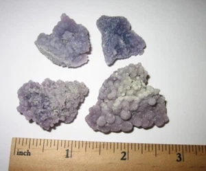 4 KLEINE NATÜRLICHE GROBE 1"- 1,5" TRAUBE ACHAT KRISTALL TRAUBEN INDONESIEN ~ 34,7g *1 - Bild 1 von 6