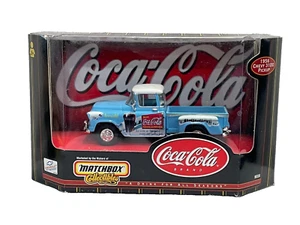 Coca-Cola 1956 Chevy 3100 Pickup Matchbox Collectibles Blue New in Box - Picture 1 of 10