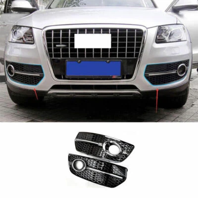 Bright Black Front Fog Light Lamp Cover Trim 2PCS Fit For Audi Q5 2009-2011 2012 - Imagem 1 de 4
