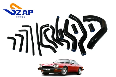 ZAP Fit Jaguar XJS V12 1976-1996 silicone radiator & heater hose kit Black - Image 1 of 4