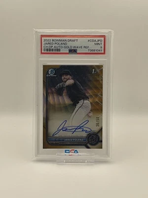 PSA 9 2022 Bowman Draft - Chrome DP Auto Jared Poland #CDA-JPD Gold Wave /50 - Image 1 of 2