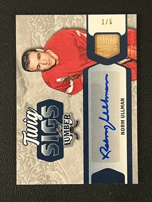 Norm Ullman 2022 Leaf Lumber Twig Sigs Auto Relic /5 Red Wings - Image 1 of 2