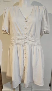 Loft Viskose Leinen komplett gefüttert weiß Kleid - Gr. 18 - Neu mit Etikett - Bild 1 von 3